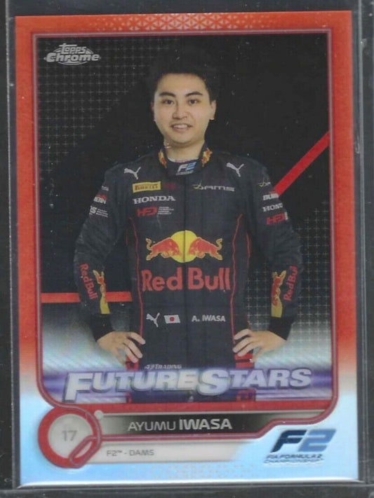 AYUMU IWASA 2022 TOPPS F1 CHROME RED ORANGE REFRACTOR FUTURE STARS #92