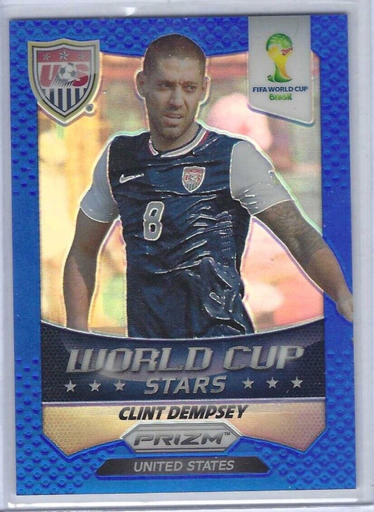 CLINT DEMPSEY 2013-14 PANINI PRIZM WORLD CUP STARS BLUE PRIZM USA #D 061/199