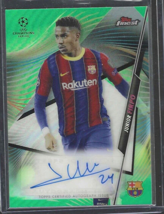 JUNIOR FIRPO 2020-21 TOPPS FINEST UCL GREEN REFRACTOR AUTO #D 35/99