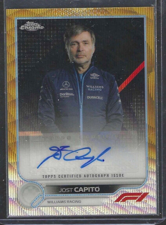 JOST CAPITO 2022 TOPPS CHROME F1 GOLD WAVE REFRACTOR AUTO #D 38/50