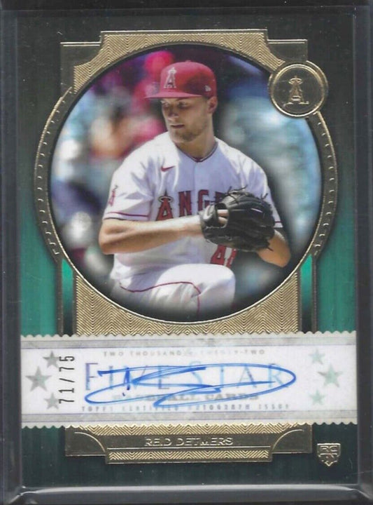 REID DETMERS 2022 TOPPS FIVE STAR CAREER GREEN ROOKIE ON CARD AUTO RC #D 71/75