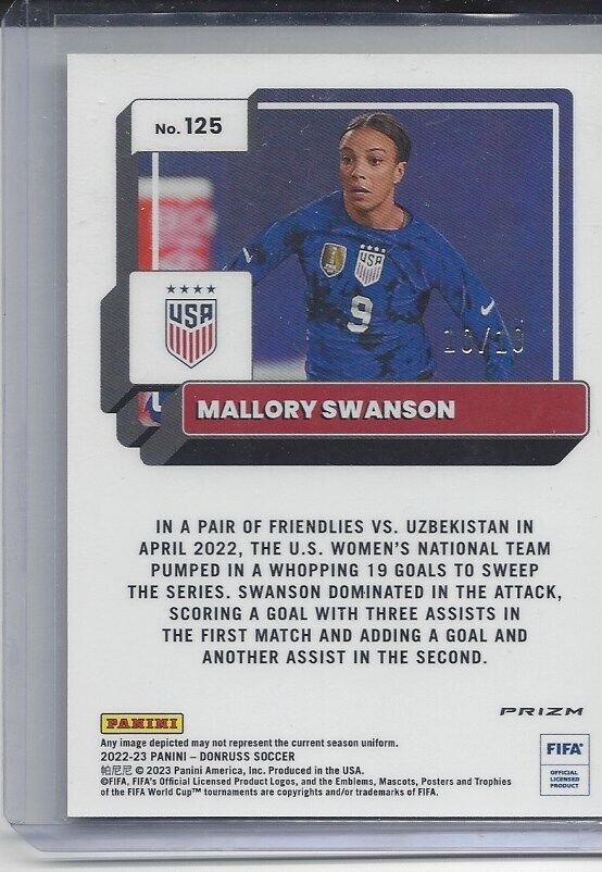 MALLORY SWANSON 2022-23 PANINI DONRUSS OPTIC GOLD HOLO PRIZM #D 10/10