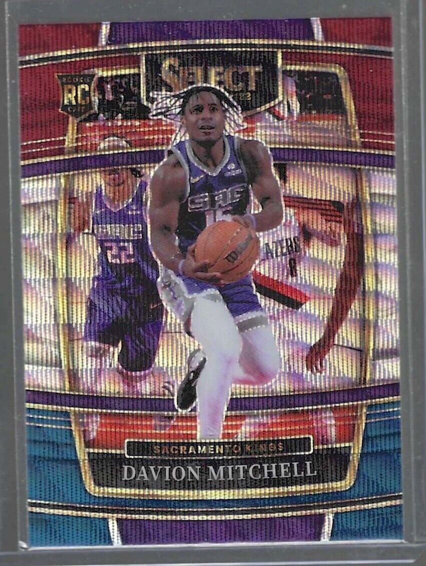 DAVION MITCHELL 2021-22 PANINI SELECT CONCOURSE TRI COLOR PRIZM ROOKIE RC #23