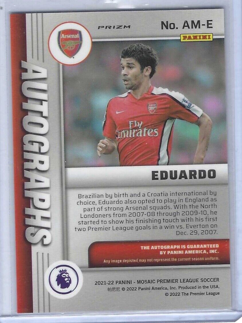 EDUARDO 2021-22 PANINI MOSAIC EPL SILVER MOSAIC PRIZM AUTO #AM-E