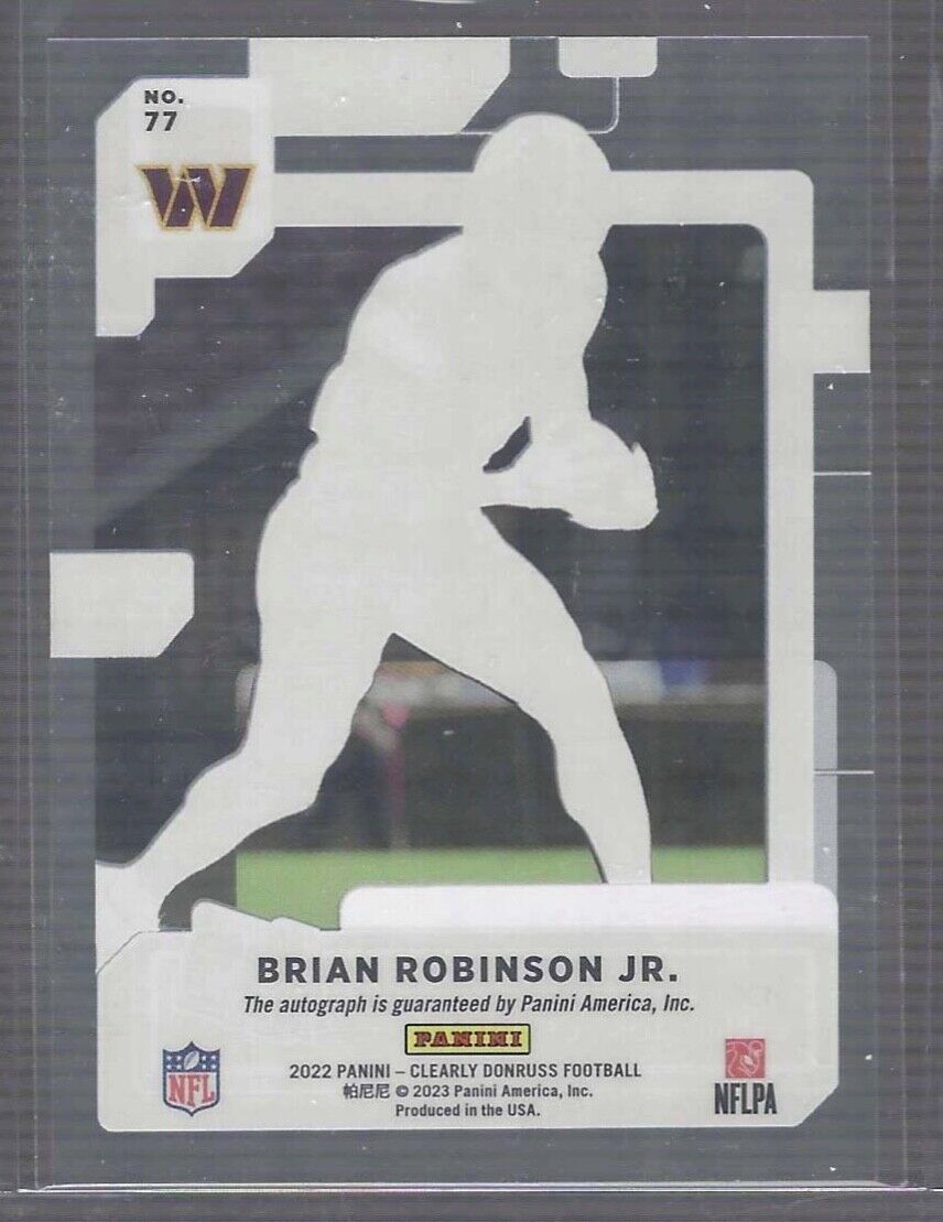 BRIAN ROBINSON JR 2022 PANINI CLEARLY DONRUSS MOSAIC HOLO SSP ROOKIE AUTO RC /5