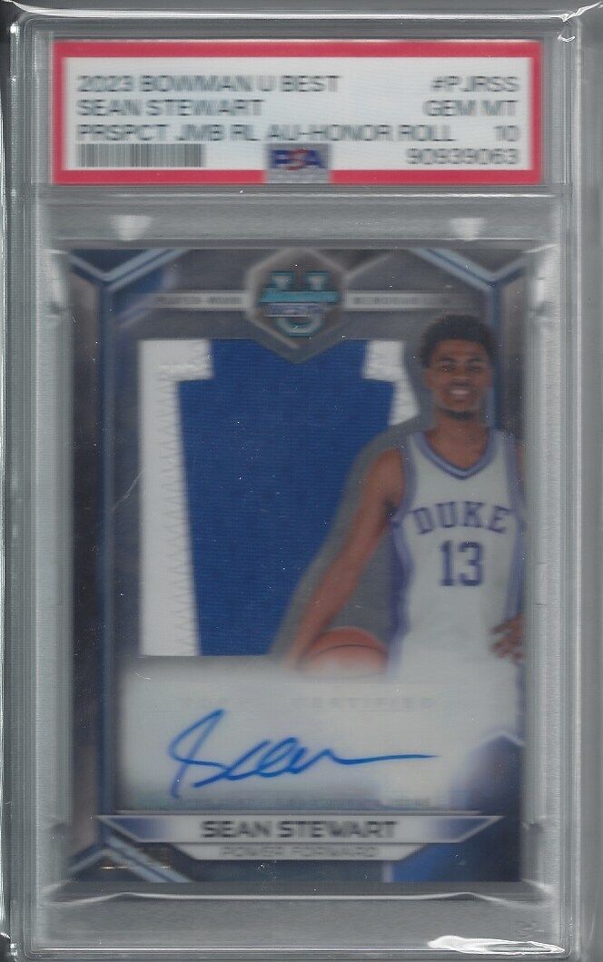 SEAN STEWART 2023 BOWMANS BEST U HONOR ROLL PATCH AUTO #D 29/49 PSA 10 POP 1/1
