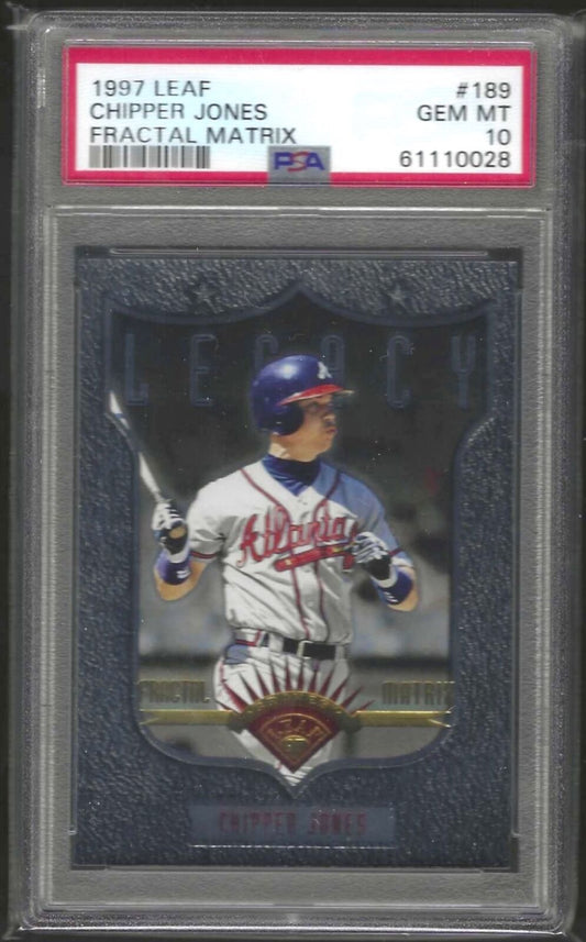 CHIPPER JONES 1997 LEAF FRACTAL MATRIX #189 PSA 10 GEM MINT POP 4