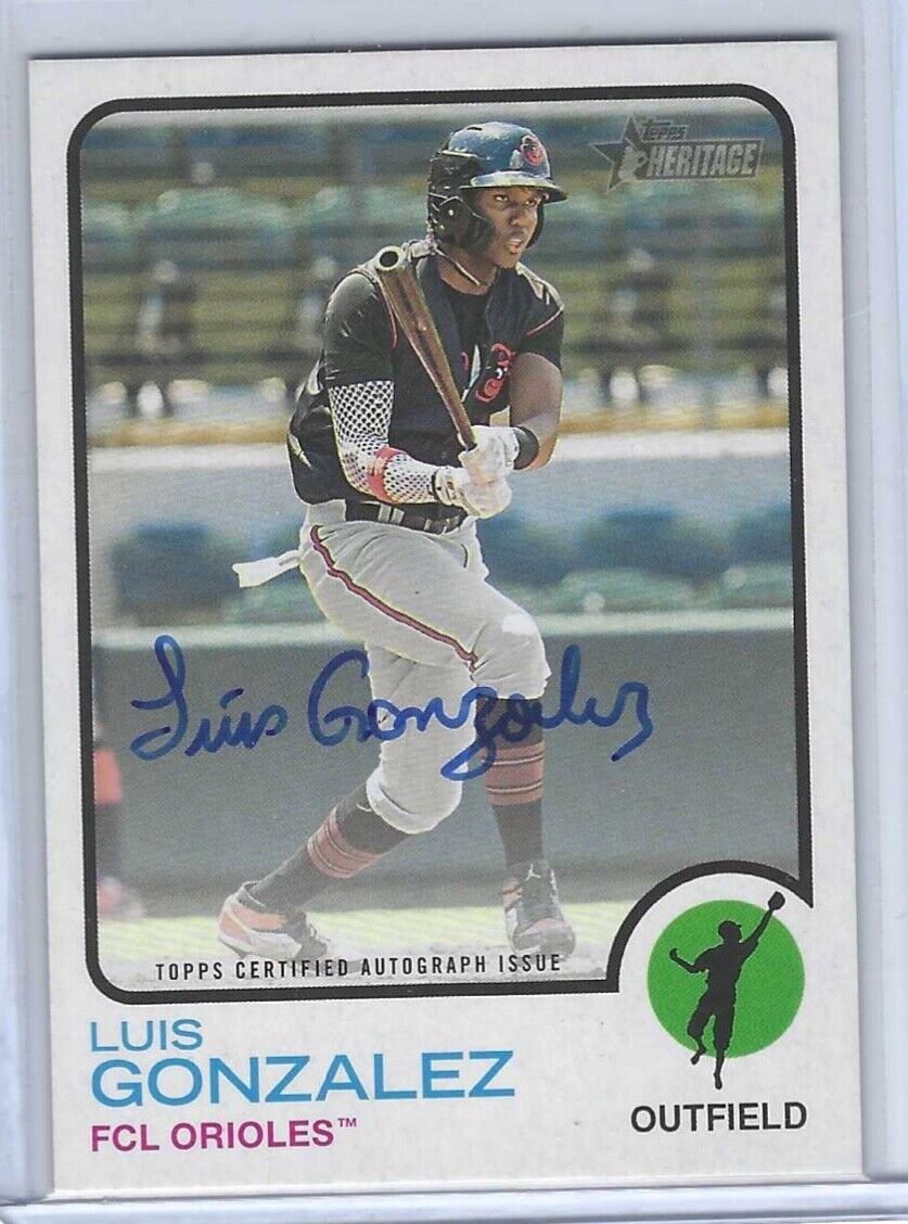 LUIS GONZALEZ 2022 TOPPS HERITAGE MINORS REAL ONE PROSPECT ON CARD AUTO #ROA-LG