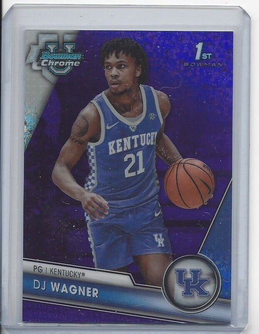 DJ WAGNER 2023-24 BOWMAN CHROME UNIVERSITY PURPLE MINI DIAMOND REFRACTOR /399
