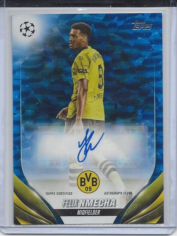 FELIX NMECHA 2023-24 TOPPS CLUB COMPETITIONS ICE BLUE FOIL DORTUMUND AUTO #D /99
