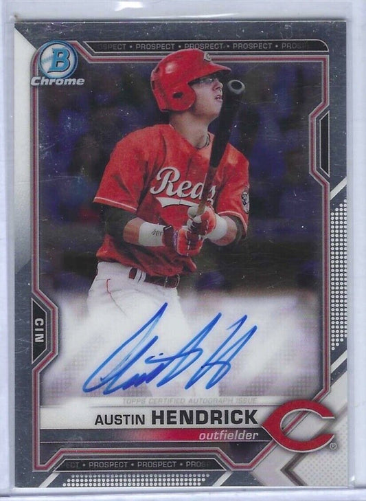 AUSTIN HENDRICK 2021 BOWMAN CHROME PROSPECT ON CARD AUTO #CPA-AH