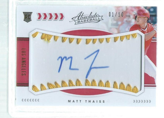 MATT THAISS 2020 ABSOLUTE SWEET SPOT BASEBALL GOLD ONCARD AUTO ROOKIE RC #D 1/10