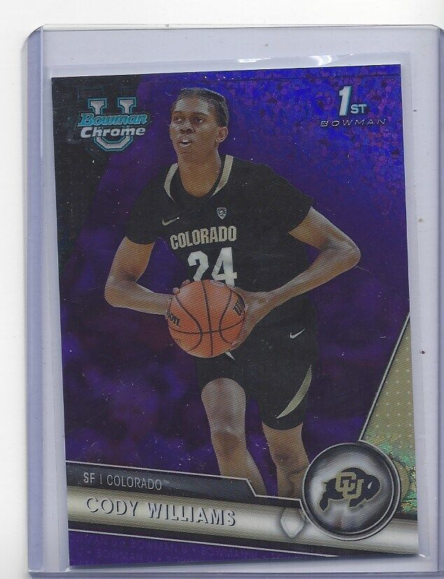 CODY WILLIAMS 2023-24 BOWMAN CHROME UNIVERSIT PURPLE MINI DIAMOND REFRACTOR /399