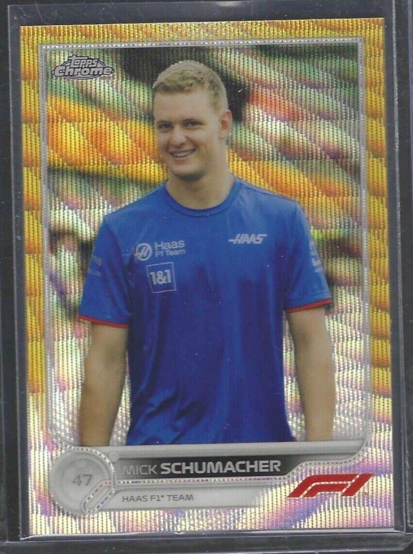 MICK SCHUMACHER 2022 TOPPS CHROME F1 GOLD WAVE REFRACTOR #D 04/50