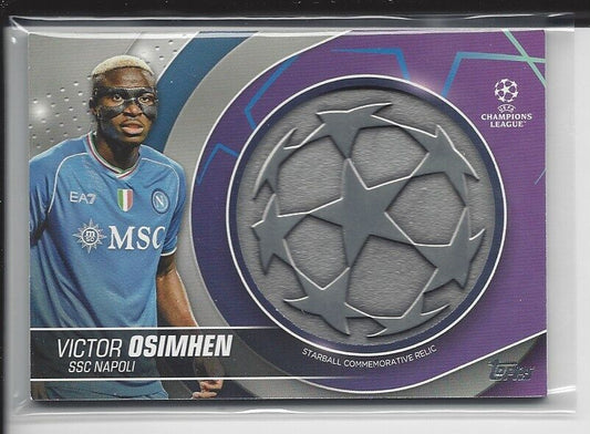 VICTOR OSIMHEN 2023-24 TOPPS CLUB COMPETITIONS UCL STARBALL RELIC PATCH