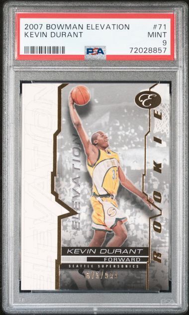 KEVIN DURANT 2007 BOWMAN ELEVATION TRUE ROOKIE RC #D 675/999 PSA 9 MINT