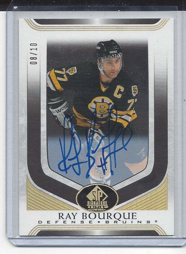 RAY BOURQUE 2020-21 SP SIGNATURE EDITION LEGENDS GOLD ON CARD BRUINS AUTO #D /10
