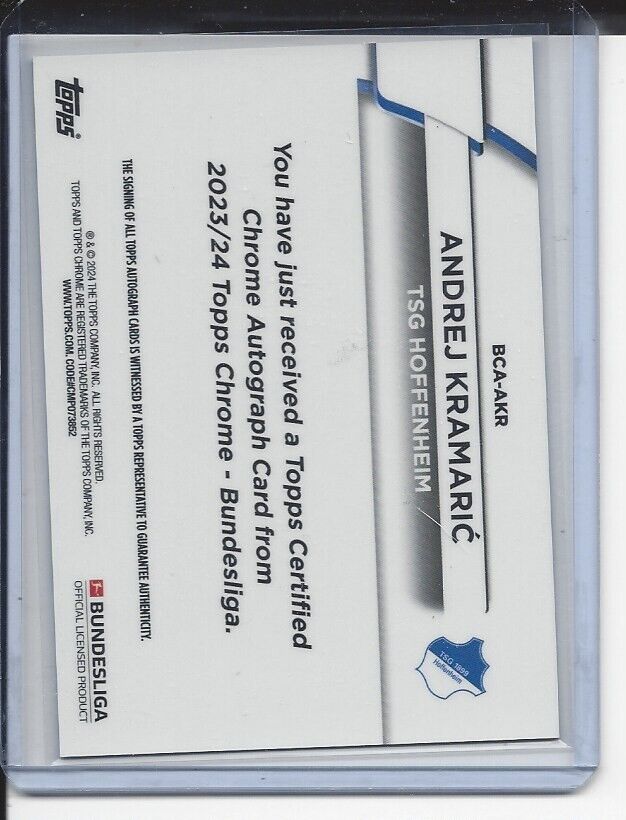 ANDREJ KRAMARIC 2023-24 TOPPS CHROME BUNDESLIGA HOFFENHEIM REFRACTOR AUTO