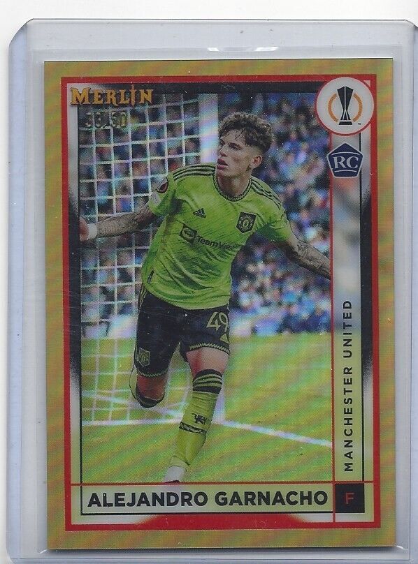 ALEJANDRO GARNACHO 2023 TOPPS MERLIN PHOTO VARIATION SP GOLD REFRACTOR RC /50