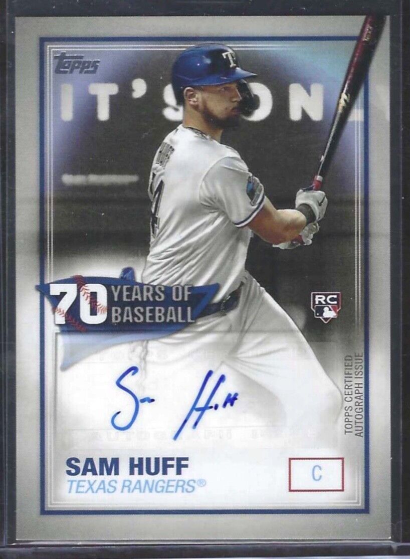 SAM HUFF 2021 TOPPS 70 YEARS OF BASEBALL ROOKIE AUTO RC #70YA-SHU