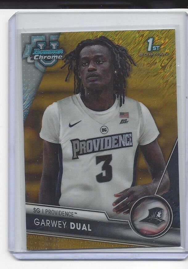 GARWEY DUAL 2023-24 BOWMAN CHROME UNIVERSITY 1ST GOLD SHIMMER REFRACTOR #D 49/50