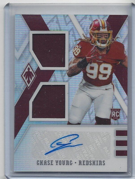 CHASE YOUNG 2020 PANINI PHOENIX DUAL JERSEY ROOKIE AUTO RC #D 19/99
