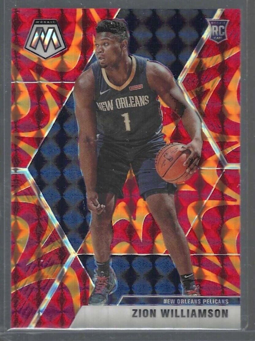 ZION WILLIAMSON 2019-20 PANINI MOSAIC ORANGE REACTIVE PRIZM ROOKIE RC #209