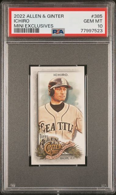 ICHIRO 2022 ALLEN & GINTER MINI RIP CARD SSP EXTENDED #385 PSA 10 GEM MINT POP 3