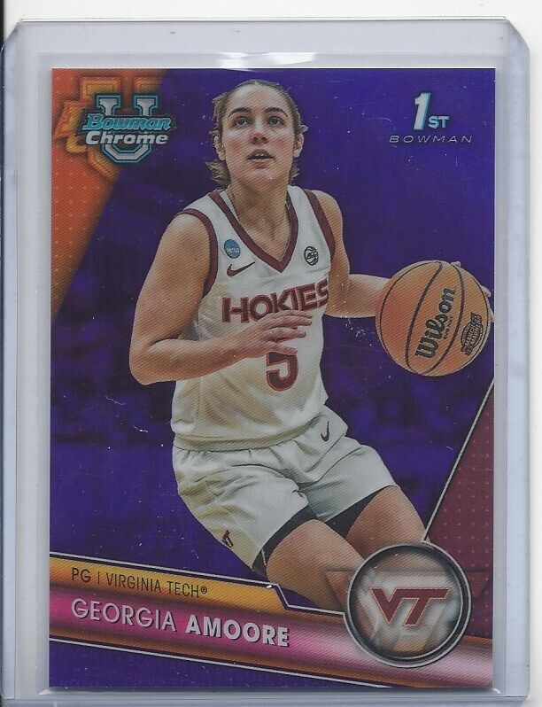 GEORGIA AMOORE 2023-24 BOWMAN CHROME UNIVERSITY 1ST PURPLE REFRACTOR #D 295/399