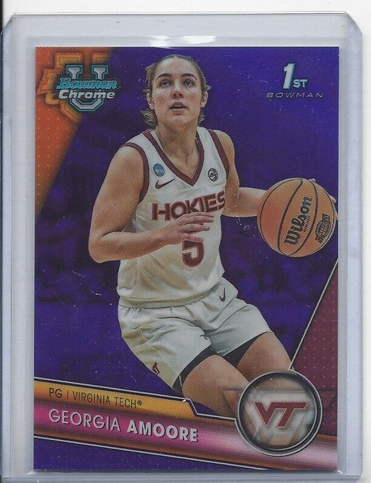 GEORGIA AMOORE 2023-24 BOWMAN CHROME UNIVERSITY 1ST PURPLE REFRACTOR #D 295/399