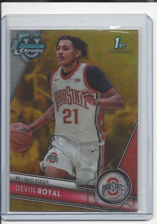 DEVIN ROYAL 2023-24 BOWMAN CHROME UNIVERSITY 1ST GOLD REFRACTOR #D 42/50