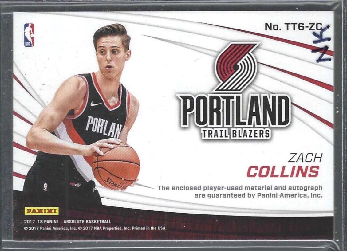 ZACH COLLINS 2017-18 PANINI ABSOLUTE TOOLS OF TRADE SIX PATCH AUTO RC #D 23/25