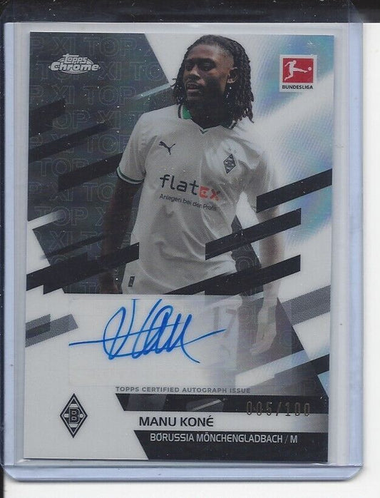 MANU KONE 2023-24 TOPPS CHROME BUNDESLIGA TOP XI REFRACTOR AUTO #D 5/100