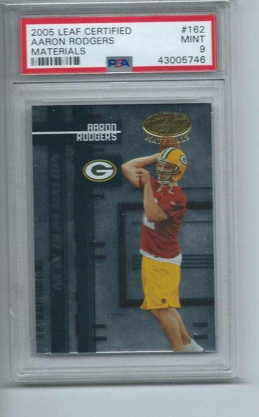 AARON RODGERS 2005 LEAF CERTIFIED MATERIALS NEW GENERATION RC #D 180/1000 PSA 9