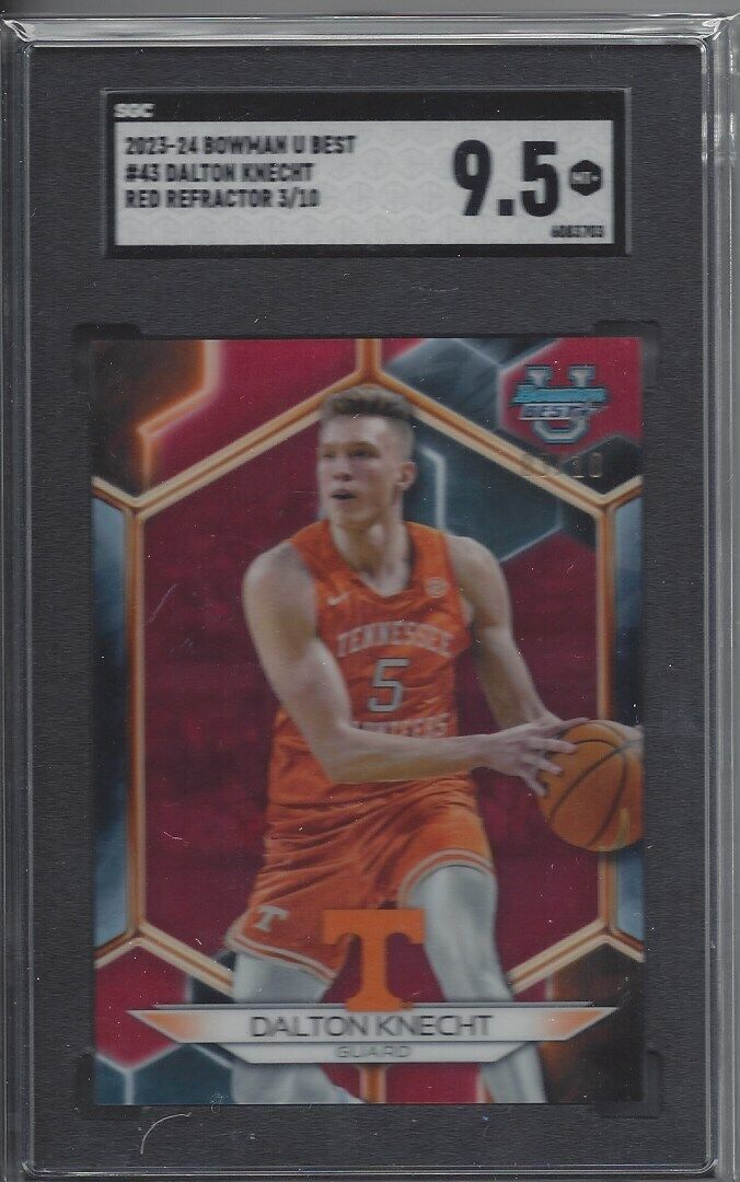 DALTON KNECHT 2023 BOWMAN BEST U RED REFRACTOR #D 3/10 SGC 9.5 JERSEY NUMBER #3!