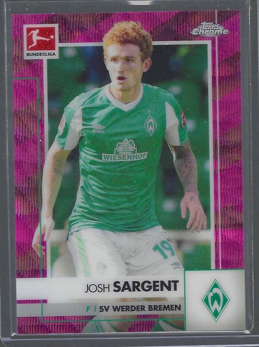 JOSH SARGENT 2020-21 TOPPS CHROME BUNDESLIGA PINK WAVE REFRACTOR #D 73/75