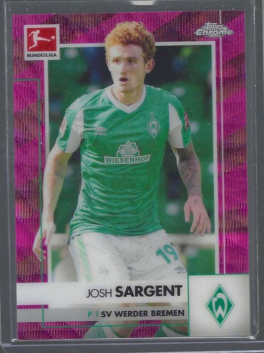 JOSH SARGENT 2020-21 TOPPS CHROME BUNDESLIGA PINK WAVE REFRACTOR #D 73/75