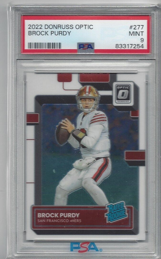 BROCK PURDY 2022 DONRUSS OPTIC RATED ROOKIE TRUE RC #277 PSA 9 MINT