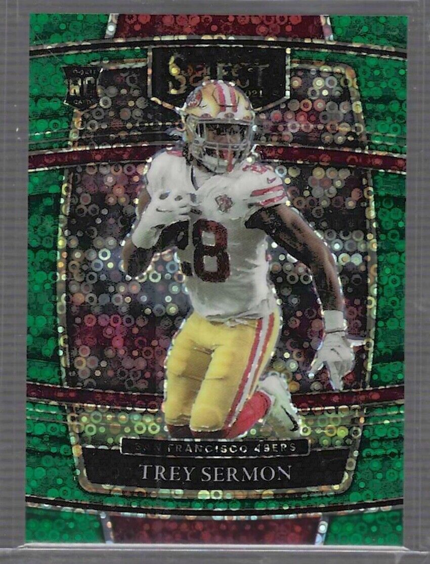 TREY SERMON 2021 PANINI SELECT CONCOURSE GREEN DISCO PRIZM ROOKIE RC #D 1/5