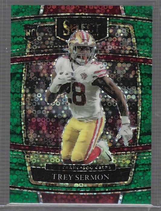 TREY SERMON 2021 PANINI SELECT CONCOURSE GREEN DISCO PRIZM ROOKIE RC #D 1/5