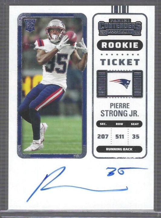PIERRE STRONG JR 2022 PANINI CONTENDERS ROOKIE TICKET ON CARD AUTO RC #131