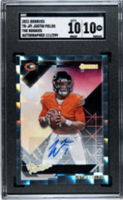 JUSTIN FIELDS 2021 DONRUSS THE ROOKIES AUTO RC #D /299 SGC 10 10 GEM MINT POP 10