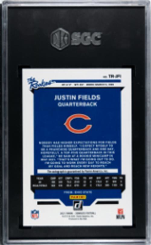 JUSTIN FIELDS 2021 DONRUSS THE ROOKIES AUTO RC #D /299 SGC 10 10 GEM MINT POP 10