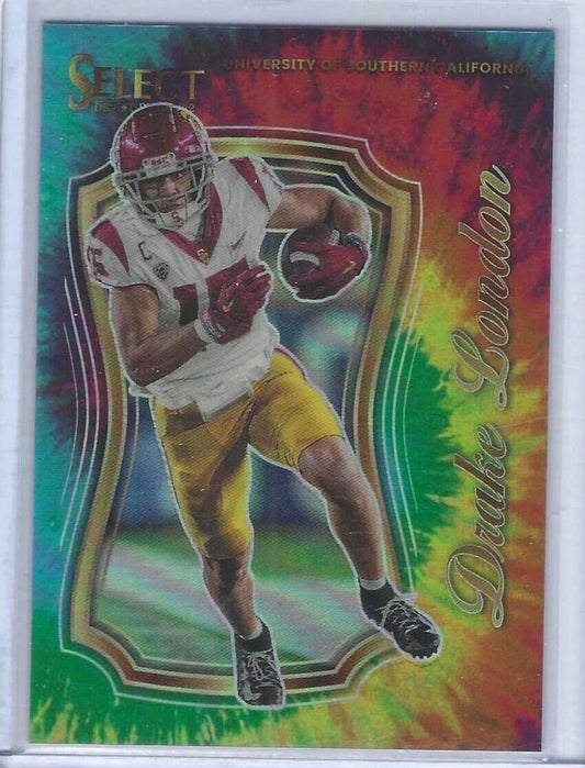 DRAKE LONDON 2022 PANINI SELECT DP CERTIFIED TIE DYE PRIZM ROOKIE RC #D 16/25