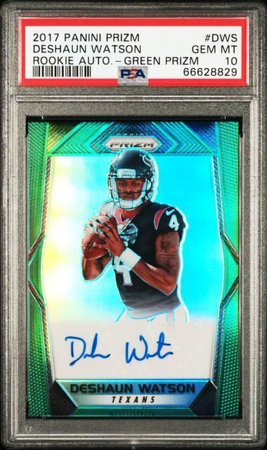 DESHAUN WATSON 2017 PANINI PRIZM GREEN PRIZM AUTO RC SP /26 PSA 10 GEM POP 8