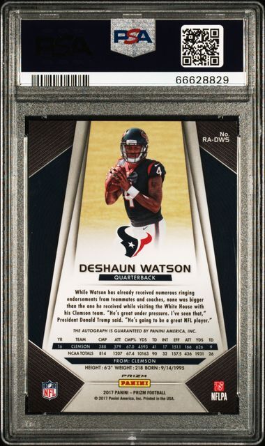 DESHAUN WATSON 2017 PANINI PRIZM GREEN PRIZM AUTO RC SP /26 PSA 10 GEM POP 8