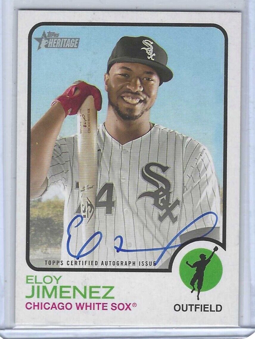 ELOY JIMENEZ 2022 TOPPS HERITAGE REAL ONE ON CARD AUTO #ROA-EJ
