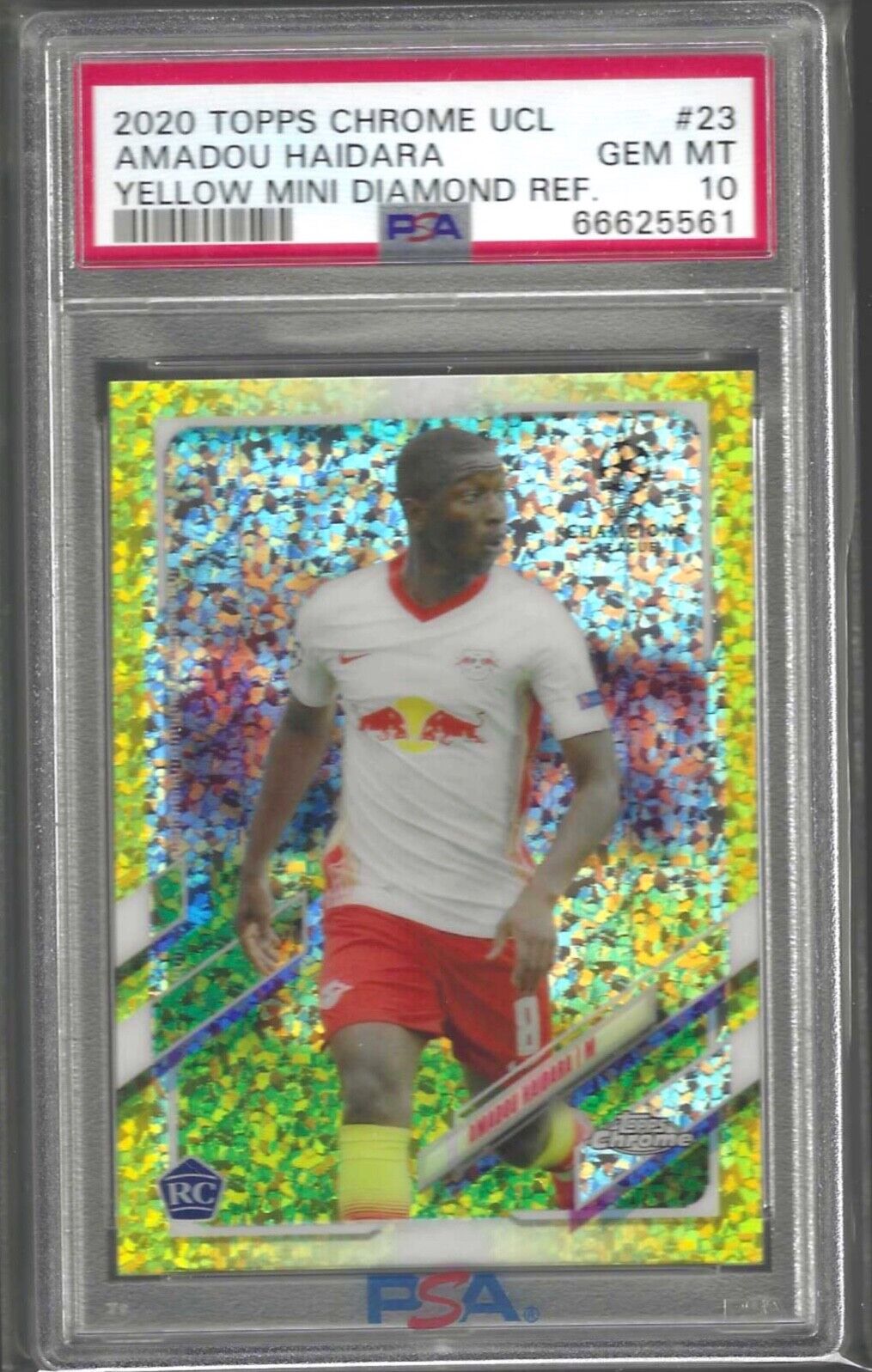 AMADOU HAIDARA 2020 TOPPS CHROME YELLOW MINI DIAMOND REF RC /299 PSA 10 POP 1/1