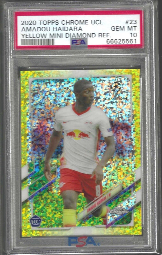 AMADOU HAIDARA 2020 TOPPS CHROME YELLOW MINI DIAMOND REF RC /299 PSA 10 POP 1/1