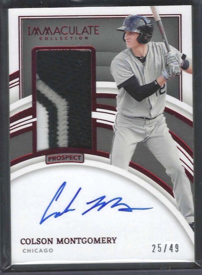 COLSON MONTGOMERY 2022 PANINI IMMACULATE RED FOIL PROSPECT PATCH AUTO #D 25/49